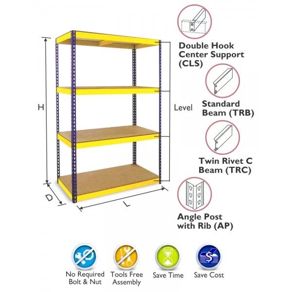 BOLTLESS RACK L72 x D24 x H36
