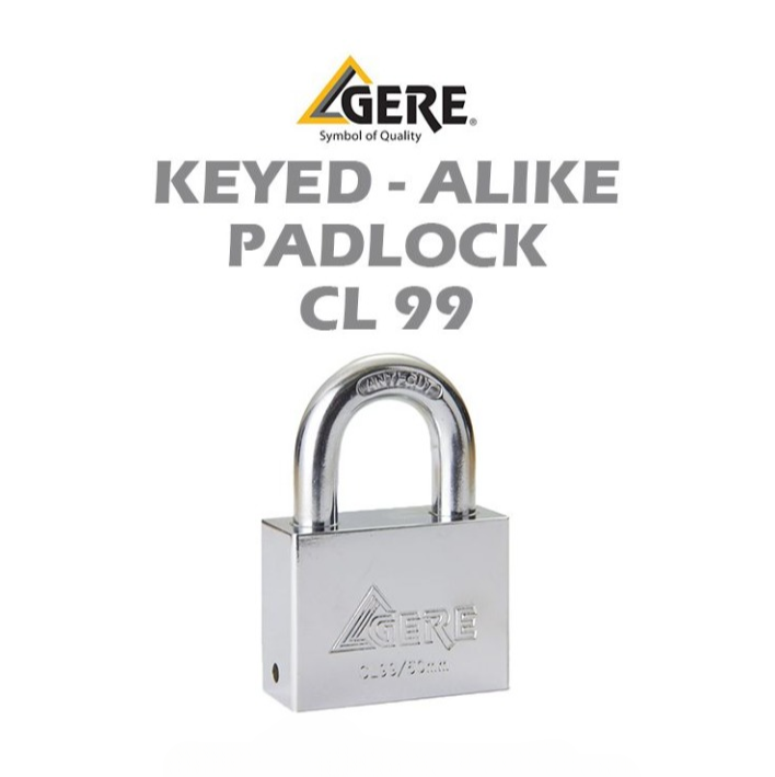 GERE KEYED-ALIKE PADLOCK CL99 50MM