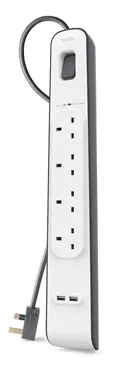 BELKIN 4 WAY SURGE+2.4A USB PROTECTION-2 METER BSV401sa2M