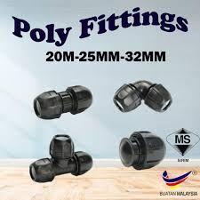 HDPE Poly Fitting Poly Pipe Connector Smart Coupler Elbow Tee End Cap 20mm 25mm 32mm
