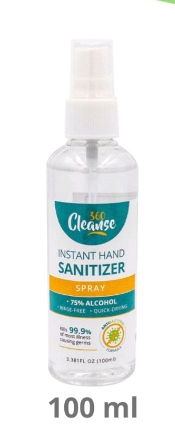 Hand sanitizer 100ml quick dry 75% alcohol - liquid/spray type