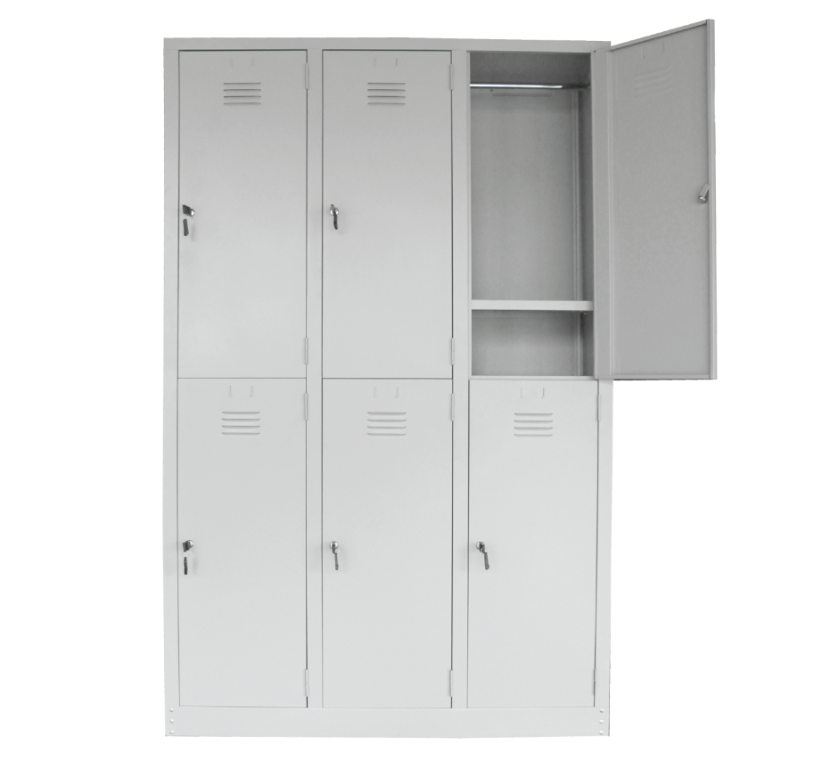 STERLING 6 COMPARTMENTS STEEL LOCKER WITH 1 CLOTH HANGING BAR & 1 FIXED SHELVE AT BOTTOM AT EACH COMPARTMENT (S139/A & S139/AS) / 1143mm WIDTH