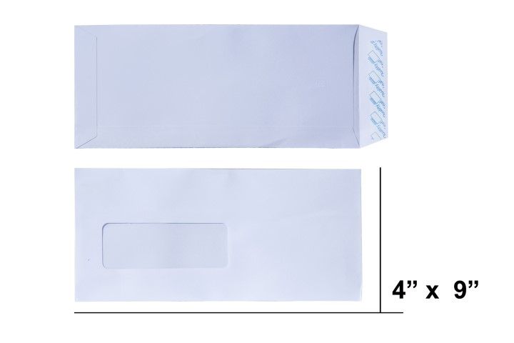 White window envelope 4"x9"