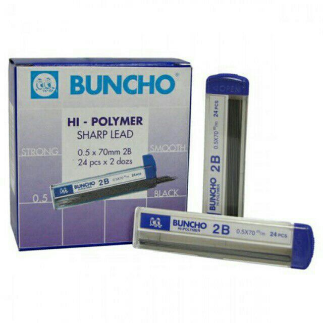 BUNCHO SHARP LEAD 0.5x70MM 2B (24PCSx2DOZS)