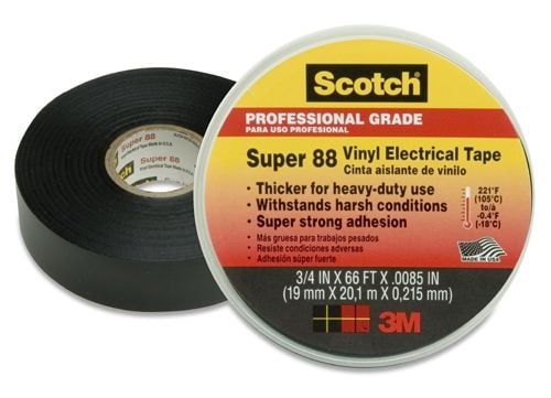 3M Scotch Super 88 Premium Vinyl Electrical Tape, 3/4" X 66 19mm x 20m