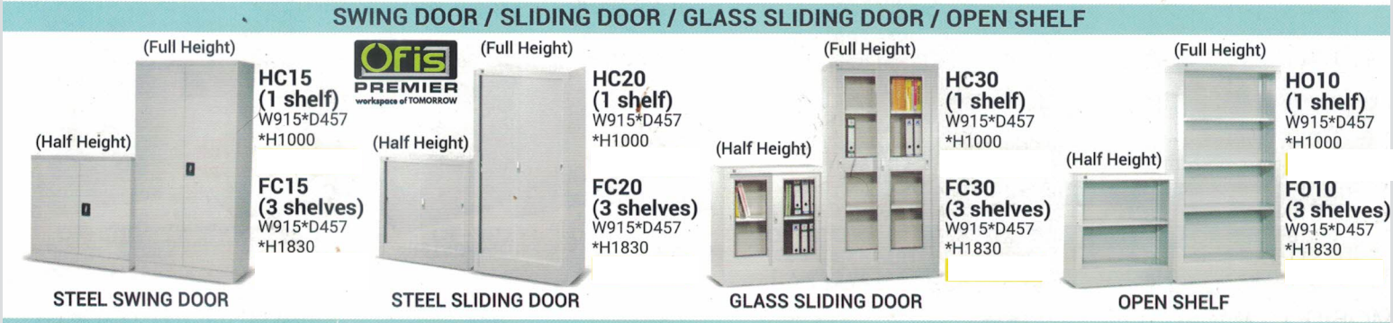OFIS SERIES SWING DOOR / SLIDING DOOR / GLASS SLIDING DOOR / OPEN SHELF