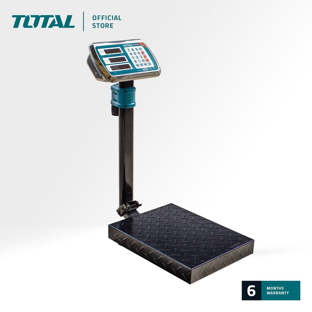 TOTAL TES1202 LI-ION SCALE (LED DISPLAY SCREEN. PACKAGE COMES WITH 4 PCS RUBBER LEGS 1 PC CHARGER *NOTE: ‘LESEN TIMBANG DAN SUKAT’ LICENSE IS REQUIRED FOR COMMERCIAL PURPOSES IN MALAYSIA.)