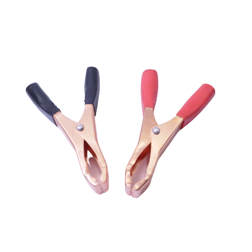 1PAIR (2PCS) BATTERY CLIP COPPER BATTERY CLAMP 25A / 50A (70MM / 75MM) RED AND BLACK CROCODILE CLIP