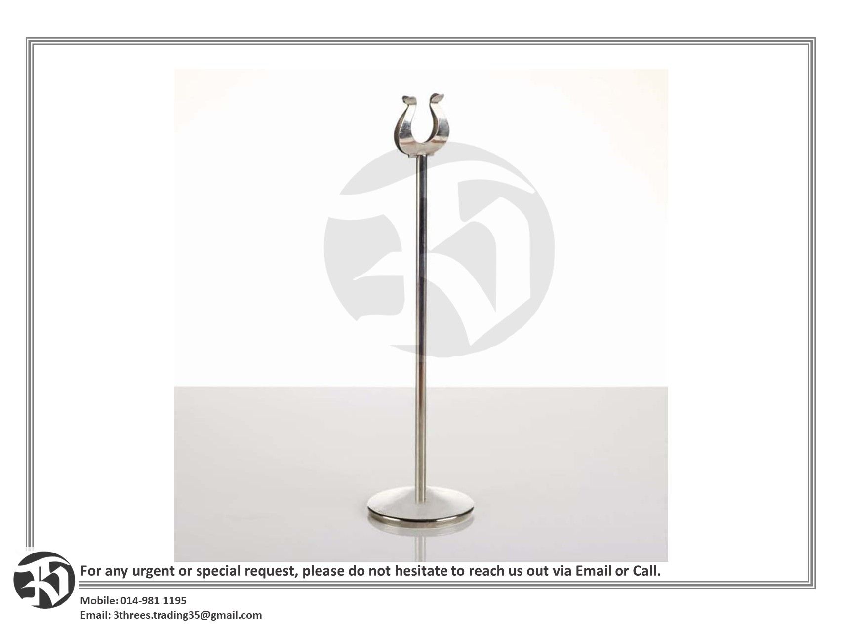 Stainless Steel Table Number Stand