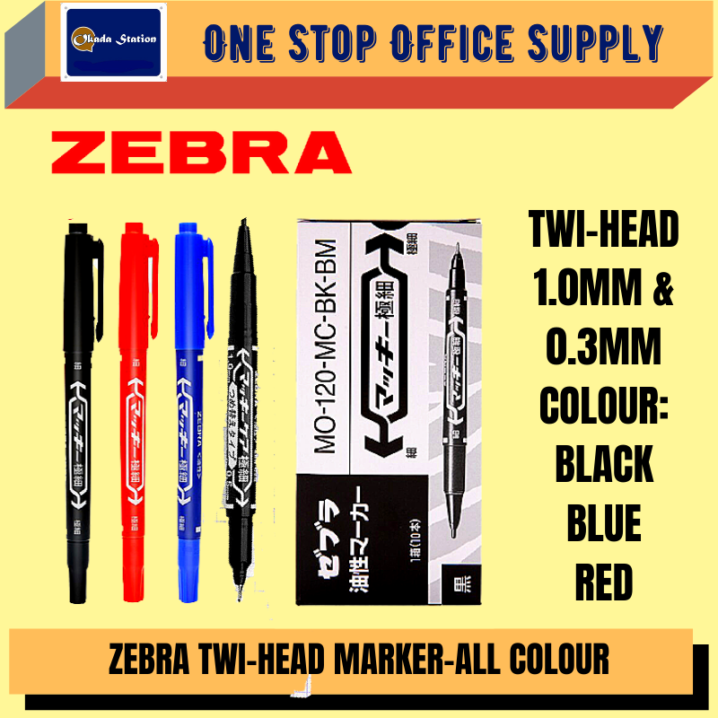 ZEBRA / MARKER PEN / MCKEE / DOUBLE HEAD MARKER / PERMANENT / MARKER / PEN MARKER / ZEBRA MARKER / ZEBRA MCKEE /