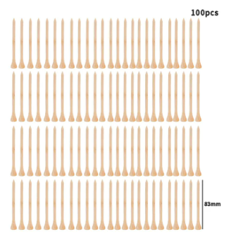 Golf Tees 100Pcs/Set Golf Tees Bamboo Tee Golf Balls Holder 4 Size Stronger than Wood Tees, 83MM