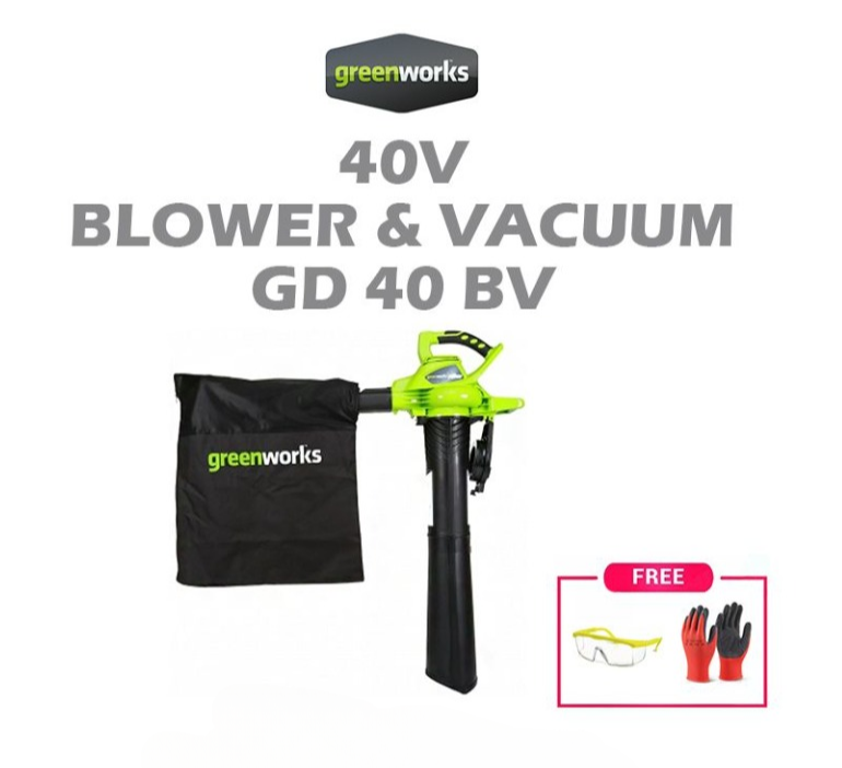 GREENWORKS 40V BLOWER & VACUUM GD40BV