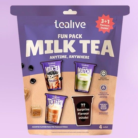 (Loose pack) Tealive Milk Tea Fun Pack 24 Pack x 4 Sachets x 25g