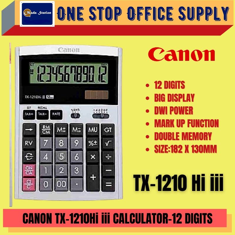 Canon Desktop Calculator 12 digits TX-1210HI-III /Canon /Calculator /Desktop Calculator /Canon TX-1210HI /Canon Desktop Calculator 12 Digits