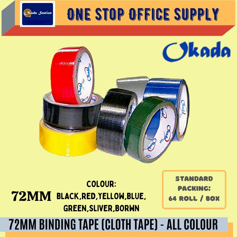 72MM BINDING TAPE (CLOTH TAPE) -ALL COLOUR / Okada / Binding Tape / Tape / Cloth Tape / Okada 72mm Binding Tape