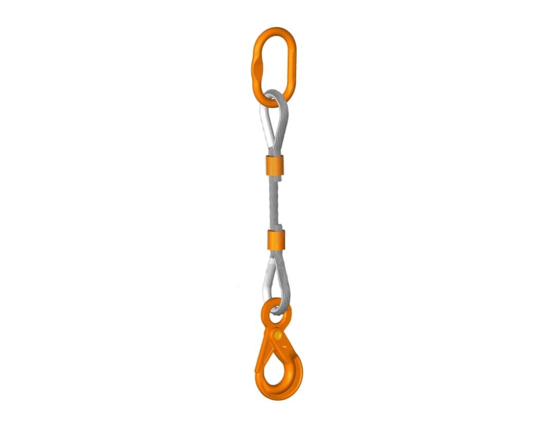 oem *Single Leg Wire Rope Sling 13mm x 15ft WLL: 2 TON c/w Third Party Certification.