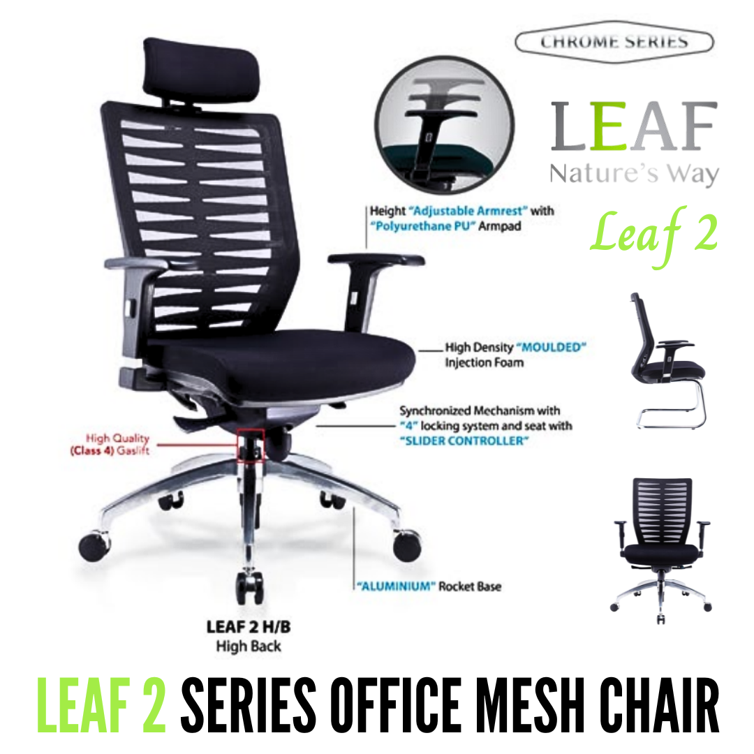 CLASSIC CHAIR LEAF 2 ERGONOMIC OFFICE MESH CHAIR WITH ALUMINIUM LEG - FABRIC SEAT / CLASSIC CHAIR / MESH SERIES / LEAF 2 SERIES / ERGONOMIC MESH CHAIR / LEAF SERIES OFFICE CHAIR / ERGONOMIC OFFICE CHAIR / OFFICE CHAIR / MESH CHAIR / CHAIR / LEAF 2