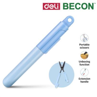 Deli Portable Scissors 4-9/10 inch 125mm No.77761 ABS Material /Integrated hanging hole design for easy carrying