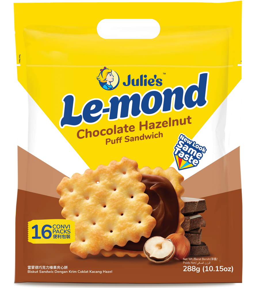 Julie’s Le-mond Chocolate Hazelnut Puff Sandwich 288g X 6 PACKS