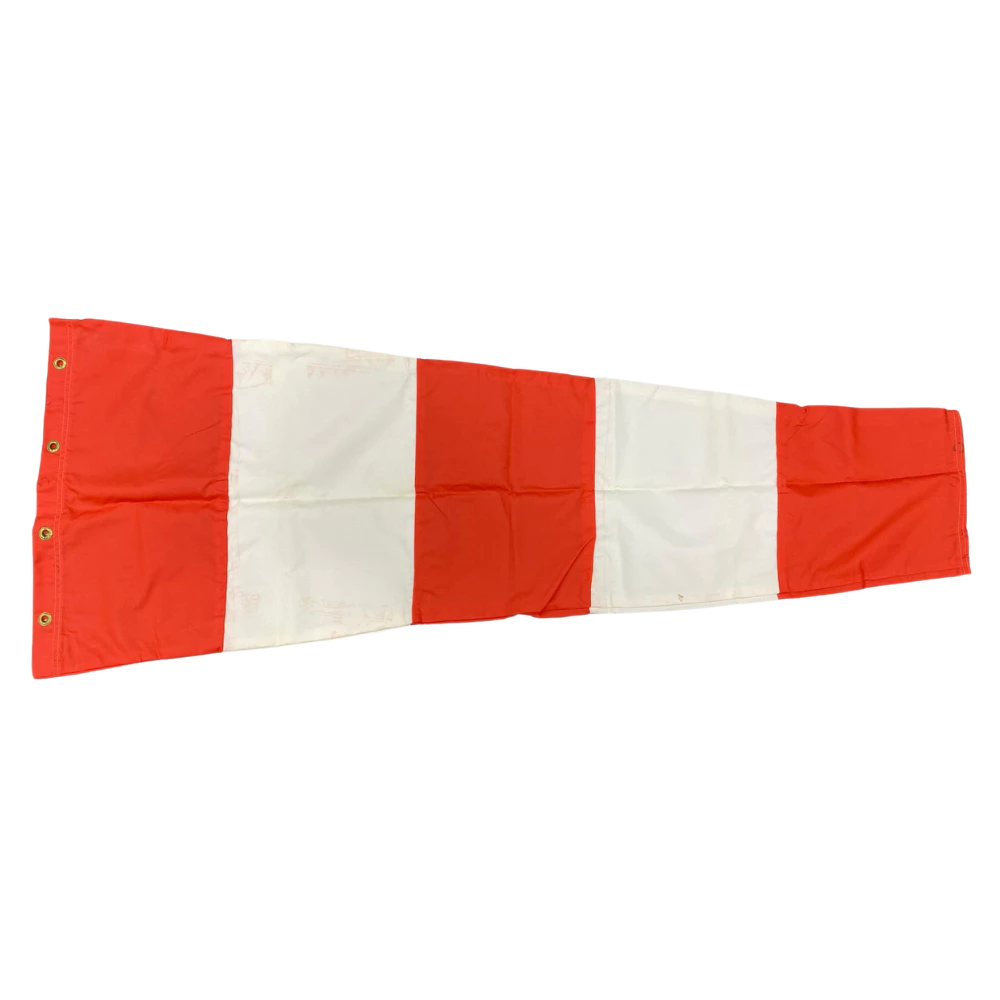 Aerocad heavy-duty Windsock Reflective Red Orange/White (18" diameter x 96" length x 8.5" outlet/tail diam)