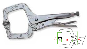 JONNESWAY 11" LONG LOCKING C-CLAMP WITH PAD