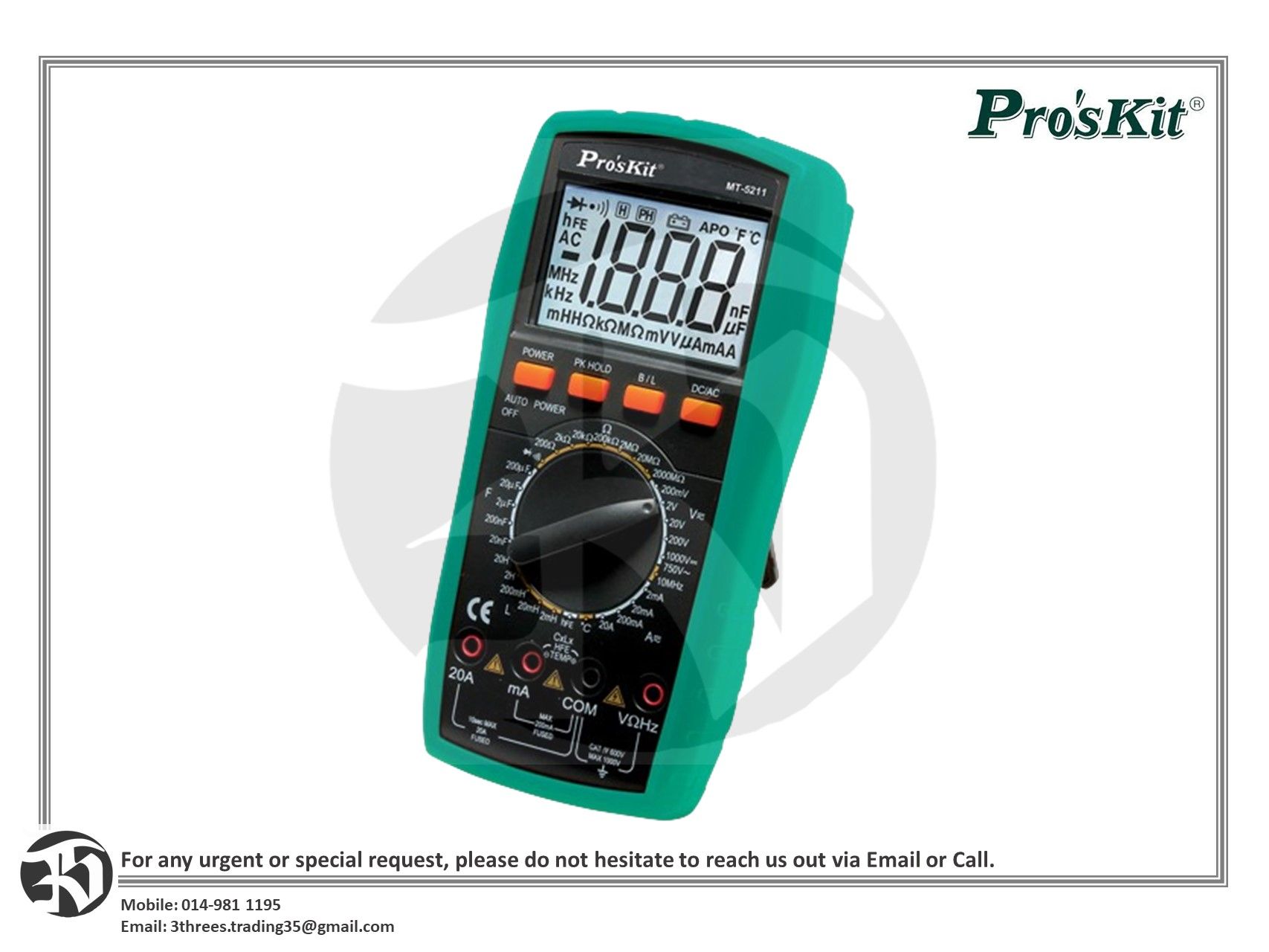 Pro'sKit MT-5211 3 1/2 Digital LCR Multimeter