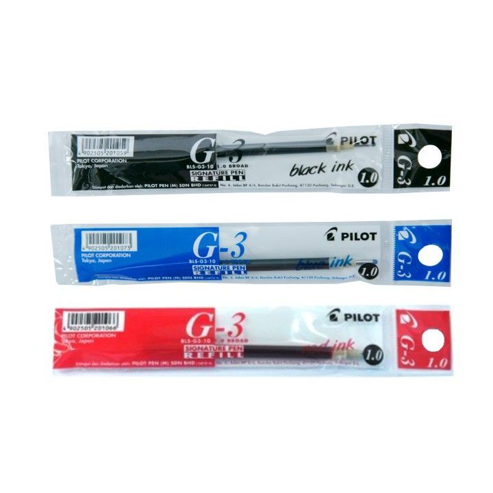 Pilot Gel Pen Refill G3 1.0mm BLACK,BLUE,RED ( * Fast Delivery Local Supplier )
