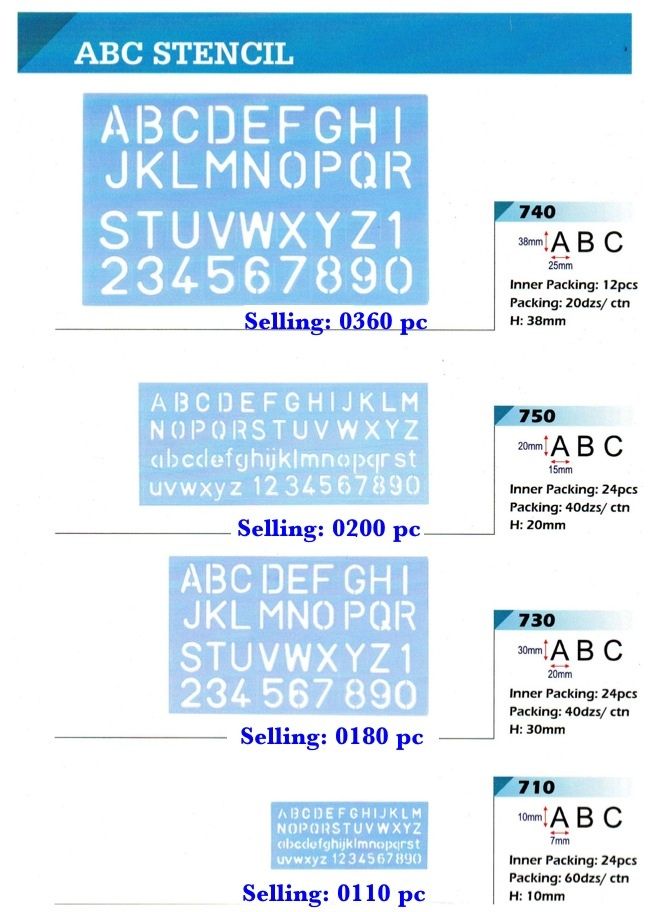 ABC & 123 STENCIL RULER (20MM), (30MM),( 40MM) / ABC Stencil / 123 Stencil / Ruler / Stencil Ruler /