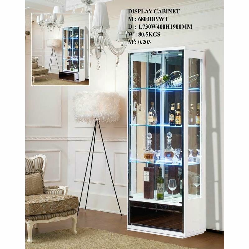 OK DISPLAY CABINET WITH GLASS SWINGING DOOR AND 2 BOTTOM DRAWER / DISPLAY CABINET
