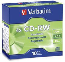 VERBATIM CDR-W 4x 700MB 10pcs SLIM CASE - 95170