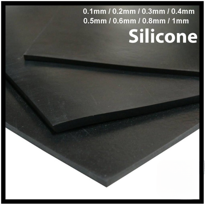 BLACK SILICONE RUBBER SHEET INSULATION SHEET HIGH TEMPERATURE MAT 0.1MM 0.2MM 0.3MM 0.5MM 0.6MM 0.8MM 1MM (RS-SHT-B-0.5-0.8)