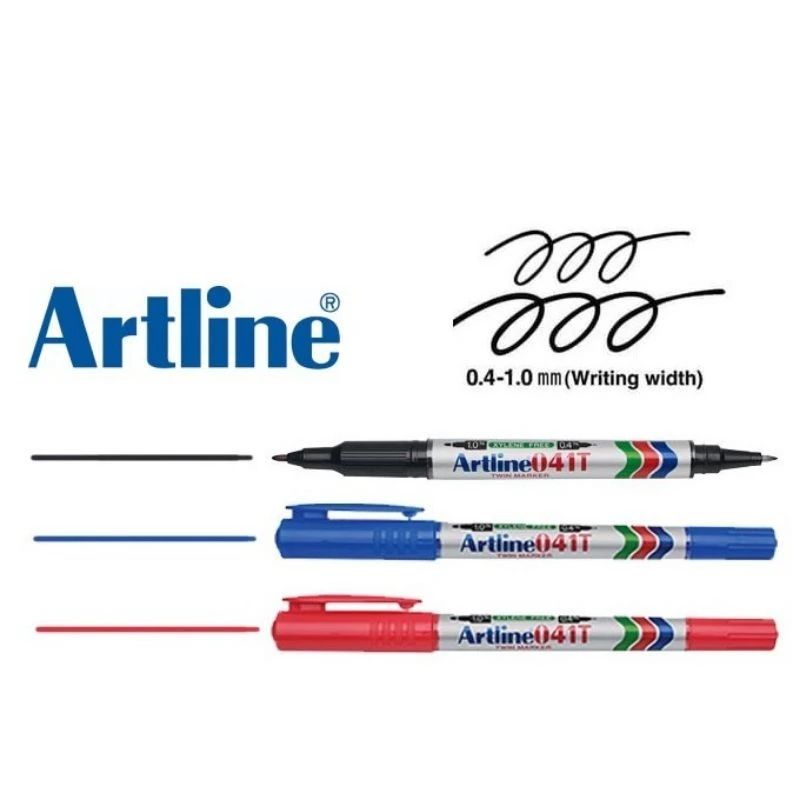 Artline 041T Twin Marker Permanent Marker Pen (0.4mm&1mm)