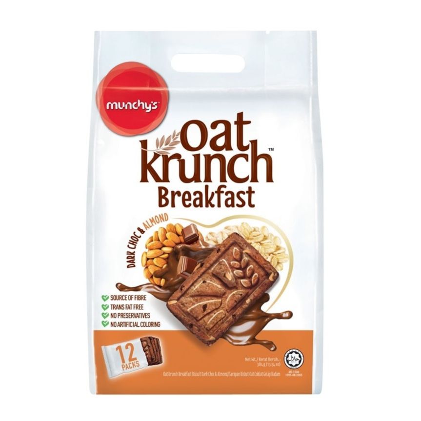Munchy's Oatkrunch (Breakfast Dark Choco & Almond) Pack 12x32gm