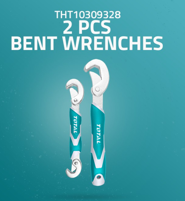 TOTAL BENT WRENCHES UNIVERSAL SCREWS BOLTS & NUTS CARBON STEEL (9-14MM + 15-22MM + 23-32MM/2 PCS) THT10309328