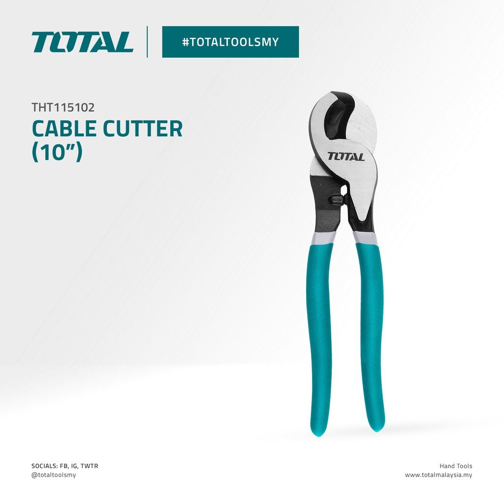 TOTAL CABLE CUTTER SUITABLE TO CUT COPPER AND ALUMINIUM CABLES CR-V STEEL (10") THT115102