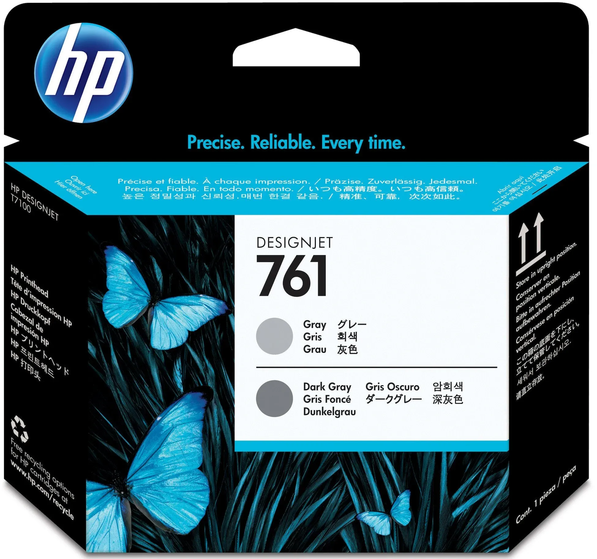 HP 761 Designjet Printhead - Gray/Dark Gray (CH647A)