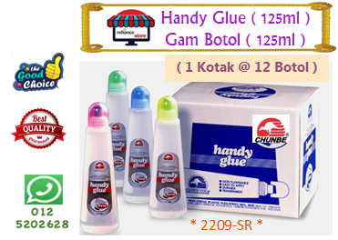 Chunbe Handy Glue -125ml / Gam Botol / Chunbe Glue Stick # 2209-SR # RP0672 ( KTT : 1 Kotak @ 12 Botol x 125ml )