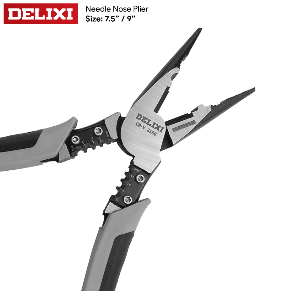 DELIXI NEEDLE NOSE PLIER CR-V