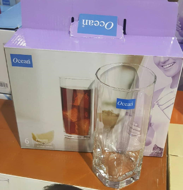 Ocean Pyramid Glass Set of 6 Transparent 380ml