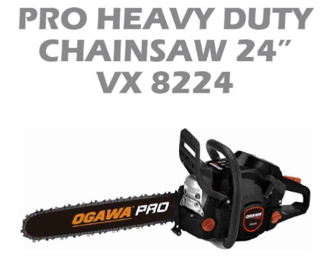 OGAWA PRO 24" HEAVY DUTY PETROL CHAINSAW VX8224