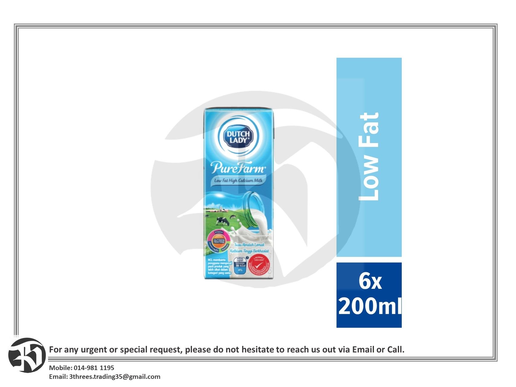 DUTCH LADY LOW FAT MILK - 1L