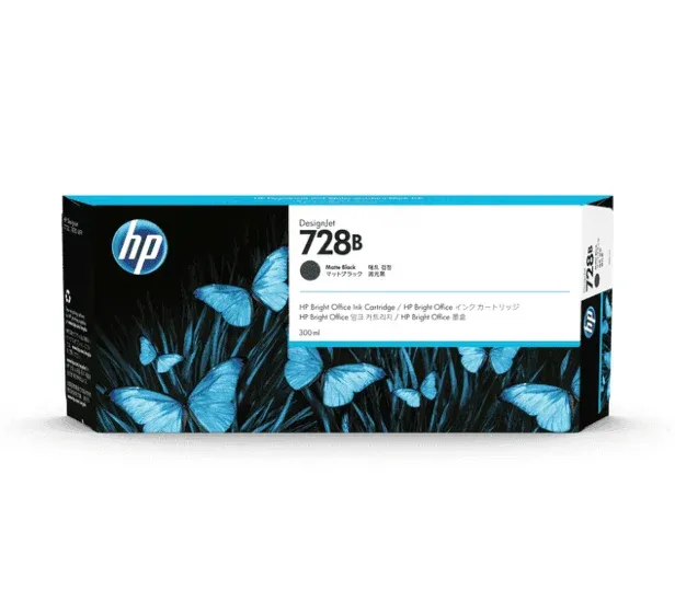 Genuine Malaysia HP Warranty - HP 728B Matte Black 300ml Ink Catridge