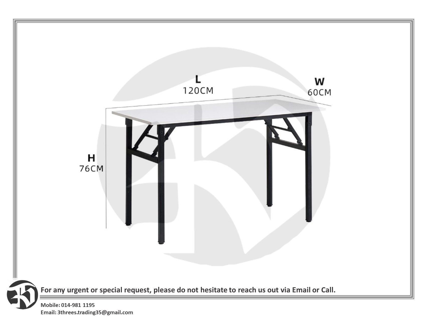 Rectangular Foldable Banquet Table 2' x 4'