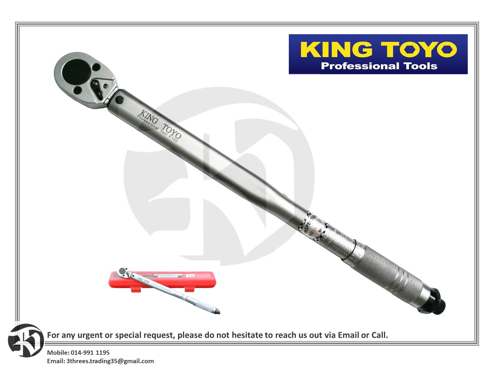 KING TOYO Micrometer Torque Wrench-150FT-LB