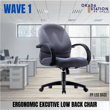WAVE 1 ERGONOMIC LOW BACK CHAIR / CLASSIC CHAIR / WAVE 1 / LOW BACK CHAIR / FABRIC / PU LEATHER / OFFICE CHAIR / OFFICE FURNITURE / WAVE