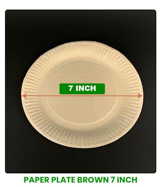 Paper Plate 7" Brown 100 pcs per pkt
