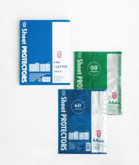 LION FILE PREMIUM CLEAR A4 PP SHEET PROTECTOR (80 MICRON) - 100PCS/BOX