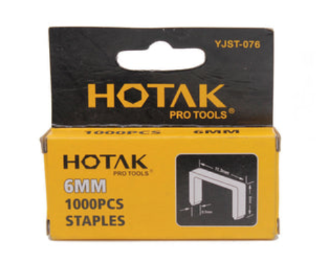 HOTAK YJST076 HEAVY DUTY REFILL STAPLES 6MM 1000PCS