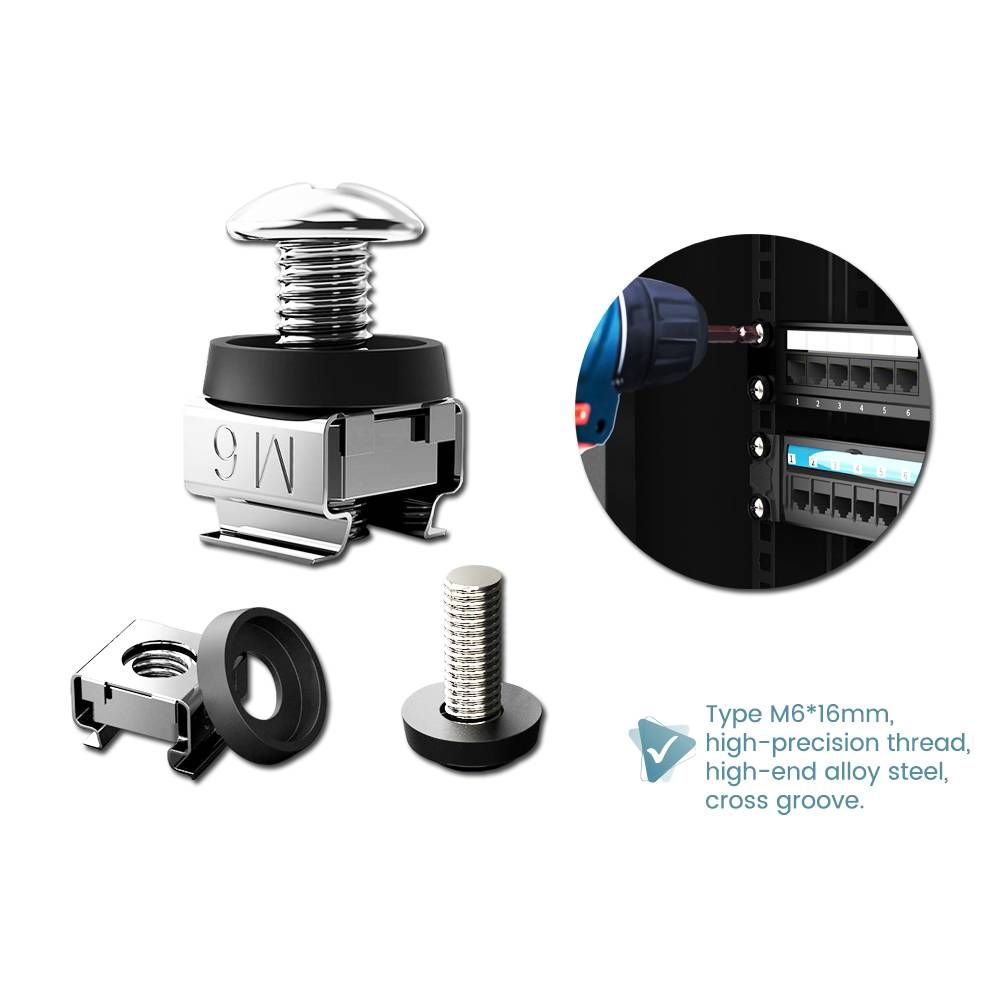 QS GV M6 Cage Nuts and Screw For Server Rack and Cabinet Rack