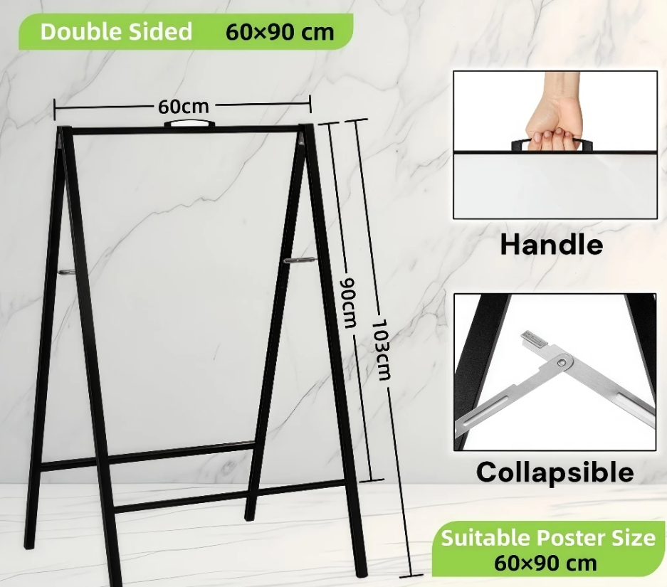 Metal Poster Double Sided Outdoor Sign Board Stand 60 x 90